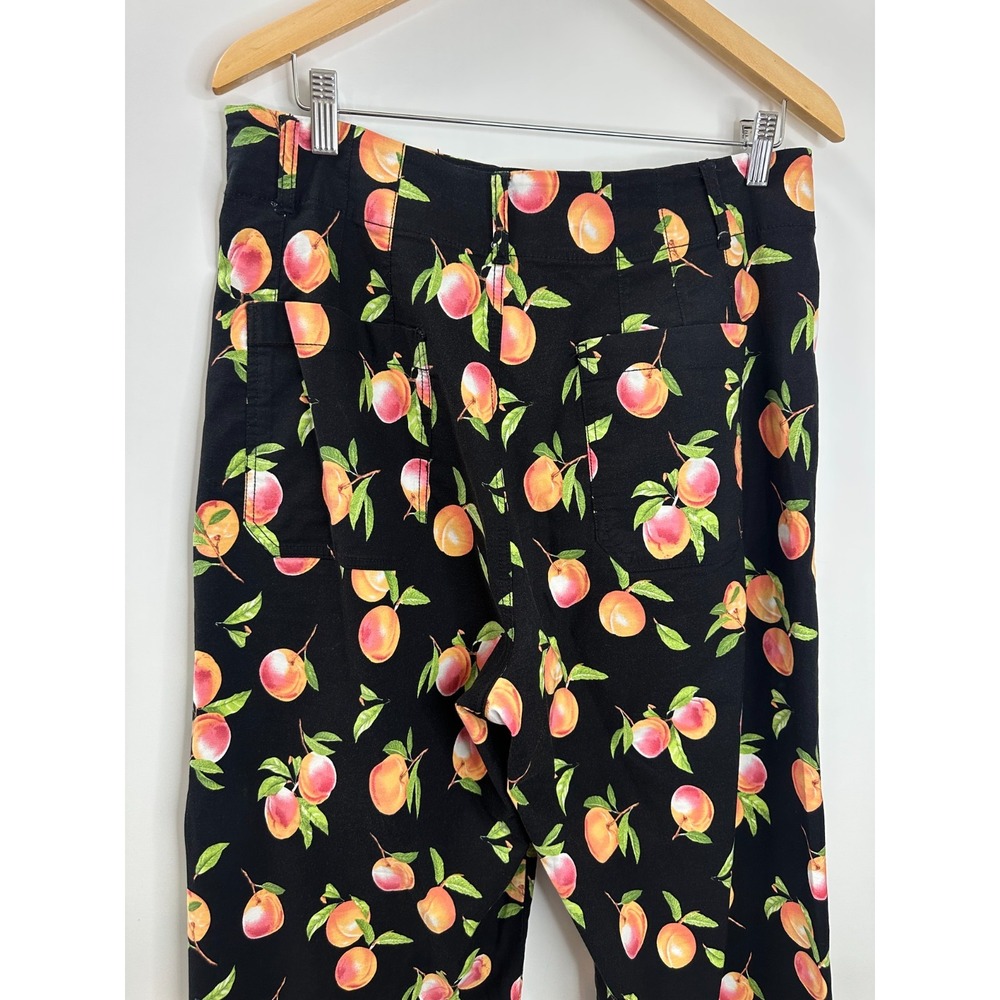 Maeve x Anthropologie Colette Crop Ankle Wide-Leg Pants Black Peach Print 33 - Picture 10 of 15